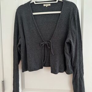Madewell Dark Gray Ribbed Knit Cardigan